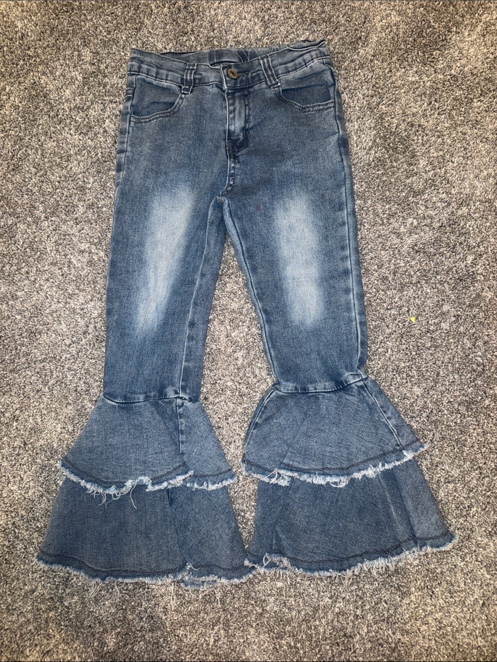 Women's Blue Ruffle Flare Jeans